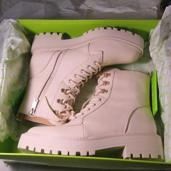 Sam Edelman Lue Leather Combat Boots Ivory Sz 9M NIB - Picture 12 of 12